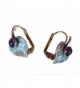 Verdigris Patina Brass Mulberry Leaf Earrings - Amethyst - CT1171CO9EZ