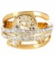 FAPPAC Crossover Statement Ring Enriched with Swarovski Crystals - CF12GI1MQ3P
