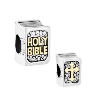 Third Time Charm Holy Bible Charm Golden Cross Beads For Charms Bracelets - C217Y9AW8Q8