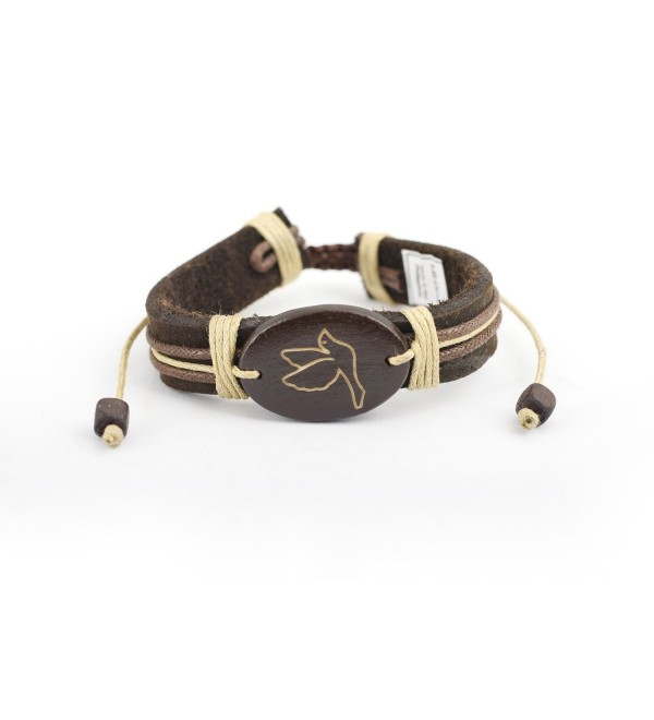 Adjustable Leatherette Bracelet - Animals & Insects - Dove - CE11669BI3J