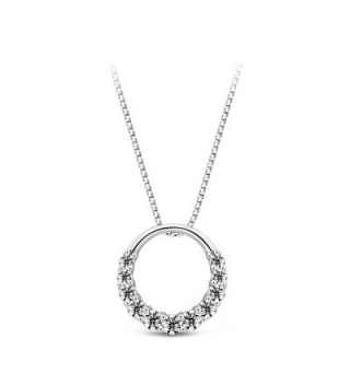 T400 Jewelers 925 Sterling Silver "Haeundae" Eternity Circle Pendant Necklace- 18" Love Gift - CT11VO1QUUP