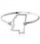 PammyJ Silvertone State of Mississippi Bangle Bracelet - C712D8ONE8L