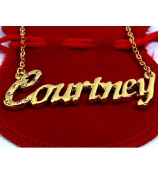 Name Necklace Courtney Yellow Plated