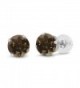 0.52 Ct Round 4mm Brown Smoky Quartz 14K White Gold Stud Earrings - C711H7OEYQZ