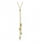 Bling Jewelry Double Arrow Pendant Gold Plated Lariat Necklace 16 Inches - CU129SB5Q6V