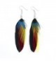 KISSPAT Super Light Peacock Theme Handmade Feather Dangling Earrings - Black - C1184QXSUSQ