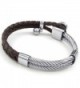 KONOV Leather Stainless Bracelet Braided in Women's Cuff Bracelets