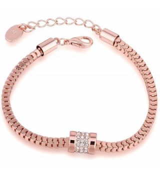 Annymall Rose Gold Plated Fashion Jewelry Crystals Unique link Bracelet for Women Girls - CJ185D7E958