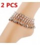 YallFF 2 PC Women Vintage Bohemian Belly Dance Silver Jingling Bells Ankles Bracelets Barefoot Sandals - CB17YQ06KK0