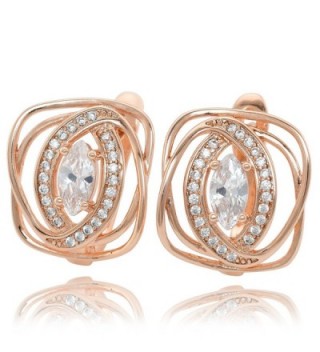 Olivia Star Rose Gold Plated Hypoallergenic Earrings for Women 鈩?5107 CZ Cubic Zirconia - C6189ZUSX4X