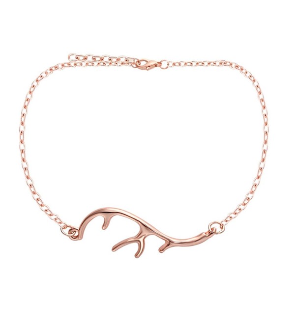 SENFAI Fashion Women Jewelry Rose Gold Plated Popular Design Deer Antler Bracelet - CH1288CKWVP