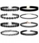 Anboo One Set Vintage Choker Necklace Stretch Velvet Classic Gothic Tattoo Lace Choker - C512NGI1MDR