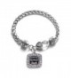 World's Best Cheerleader Coach Classic Silver Plated Square Crystal Charm Bracelet - CD11U7O1XWF