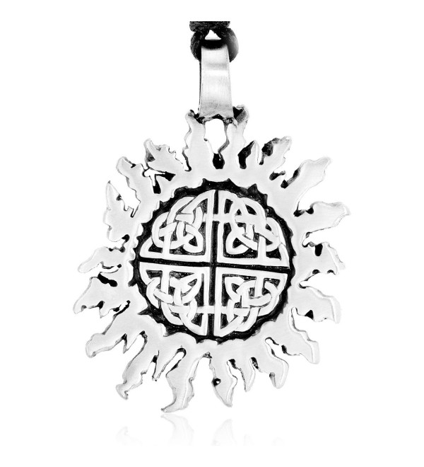 Dan's Jewelers Celtic Sun Necklace Pendant with Irish Knot Pattern- Fine Pewter Jewelry - CS11176H1CN