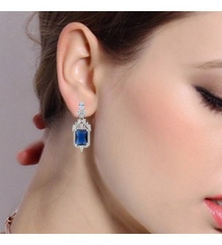 EleQueen Sterling Zirconia Victorian Earrings in Women's Drop & Dangle Earrings