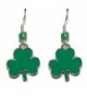 Bright Green St Patrick's Day Shamrock Dangle Earrings (H016) - C417X0NSA29