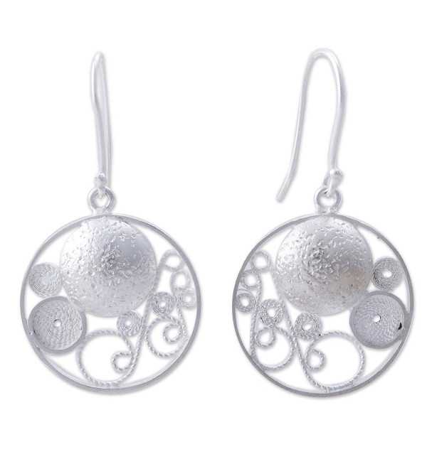NOVICA .925 Sterling Silver Round Filigree Dangle Earrings- 'Circular Harmony' - CE127QZUHSX