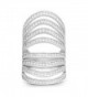 Sterling Silver Channel Set CZ Multi-Row Long Ring - CQ11MQOCYPJ