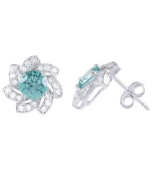 Paraiba Tourmaline Zirconia Earrings Sterling