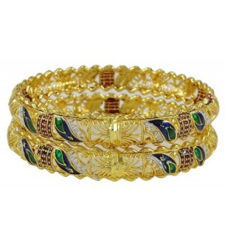 Banithani Indian Women Traditional Wedding Bangle Kada Set Bracelet Designer Jewelry - Gold - C7182A0GX0Y