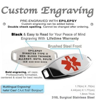 MyIDDr Pre Engraved Customized Epilepsy Bracelet