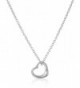 Sterling Silver Floating Heart Pendant Chain Necklace (w/Box Chain) - CI11IV9LQ6B