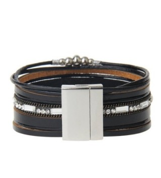 Black Geniune Leather Cuff Bracelet