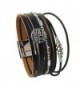 Black Geniune Leather Cuff Bracelet in Women's Wrap Bracelets