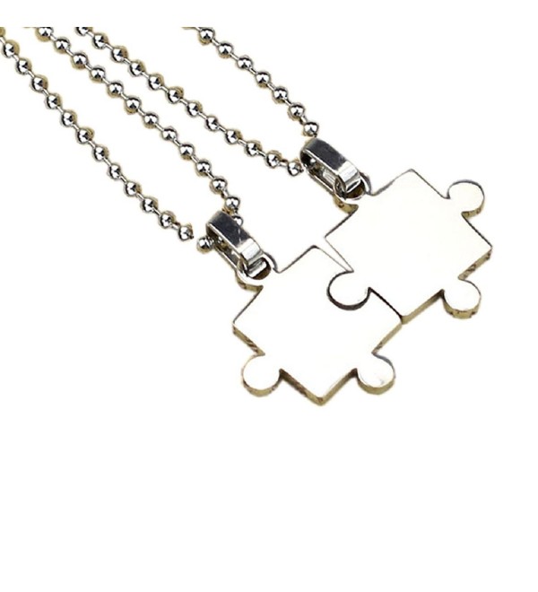 Susenstone Couple Stainless Steel Puzzle Pendant Necklace - CA12558PP67
