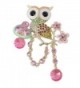 EVER FAITH Austrian Crystal Enamel Adorable Flower Owl Bird Nest Baby Egg Brooch - Pink - CJ11FEJW935