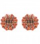 Sport Basketball Crystal Rhinestone 14mm Drop Stud Fashion Earrings Gold Orange - CD118ZU4M8F
