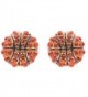 Sport Basketball Crystal Rhinestone 14mm Drop Stud Fashion Earrings Gold Orange - CD118ZU4M8F