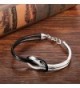 Cupimatch Stainless Leather Infinity Bracelet