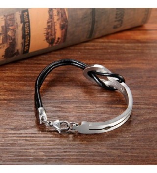 Cupimatch Stainless Leather Infinity Bracelet in Women's Cuff Bracelets