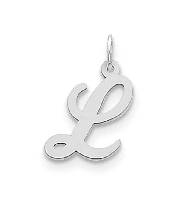 925 Sterling Silver Polished Cursive Script Initial L Alphabet Charm (0.7in) - CQ119CBFXFR