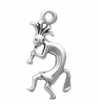 Sterling Silver Mini Flute Playing Kokopelli Facing Left Charm - CR11BEFO7UB