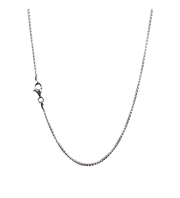 925 Sterling Silver 1.50 mm Round Box Chain Necklace With Pear Shape Clasp-RHODIUM FINISH - CO12O2UAVR1