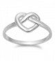 Women's Infinity Knot Heart Promise Ring New 925 Sterling Silver Band Sizes 4-10 - CQ11Y23P18J