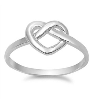 Women's Infinity Knot Heart Promise Ring New 925 Sterling Silver Band Sizes 4-10 - CQ11Y23P18J