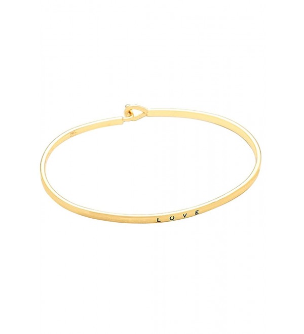 Rosemarie Collections Women's Thin Hook Bangle Bracelet "Love" - Gold - CS120CRXVT9