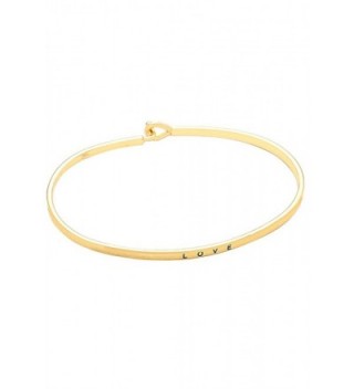 Rosemarie Collections Women's Thin Hook Bangle Bracelet "Love" - Gold - CS120CRXVT9