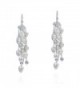 Striking Waterfall Cultured Freshwater White Pearls .925 Sterling Silver Hooks Earrings - CL11V23FSDF
