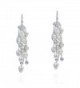 Striking Waterfall Cultured Freshwater White Pearls .925 Sterling Silver Hooks Earrings - CL11V23FSDF