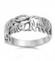 CHOOSE YOUR COLOR Sterling Silver Elephant Family Ring - C2123UYXWQN