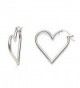 .925 Sterling Silver Heart Tubular Hoops Hoop Earrings - CK11GQQSO39
