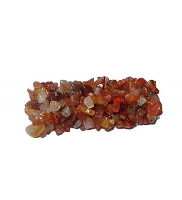 1pc. Fire Agate Wide Woven 100% Natural A+ Quality Crystal Healing Chipped Gemstone Bracelet - C011WNHI8O5