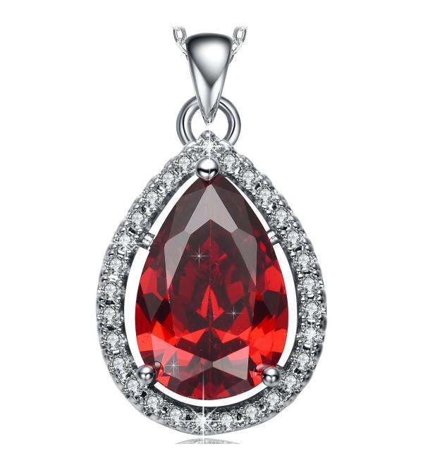 Pendant Necklace Birthday Anniversary Valentines - Red - C712BFXQYWZ