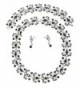 Faship Black Choker Rhinestone Crystal Necklace Earrings Bracelet Set - CH11T2HVUTJ