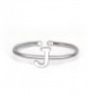Rhohdium Plated Sterling Silver 925 Stackable Initial Ring Alphabet Letter Knuckle Rings Bridesmaid - J - White - CD1887UOHE2