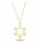 925 Sterling Silver Matte Finish Brush Textured 6 Point Jewish Star of David Pendant Necklace- 18" - C5122I8WGZF